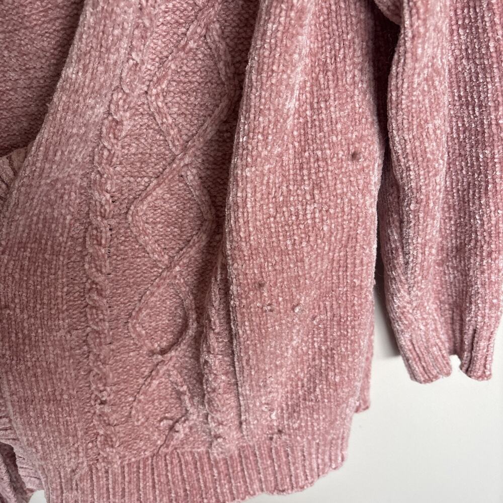 Karen Scott Womens Size 1X Open-Front Knit Cardigan Soft Pink - Picture 3 of 7